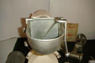 Vintage Hobart,  Kitchen Aid COMMERCIAL MIXER Model G - with 16 attachments. 3