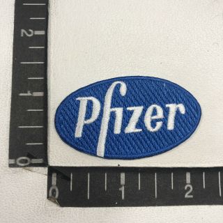 Blue Pfizer Pharmaceutical Company Pharmacy Pill Drug Rx Advertising Patch 00te