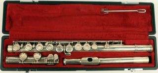 Vintage 1942 Wm.  S Haynes Co.  " The Haynes Flute " W/case Sterling Silver Iss8814