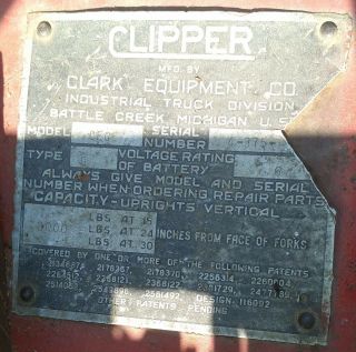 Vintage 1950 ' s Clark Clipper Forklift LP Gas Mini Micro Fork Truck 5