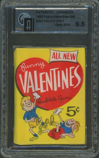 1960 Funny Valentine Wax Pack Gai 9.  5 Gem