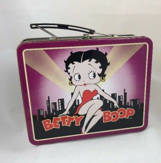 Betty Boop Full Size Tin Metal Lunch Box 8” X 6” X 3”