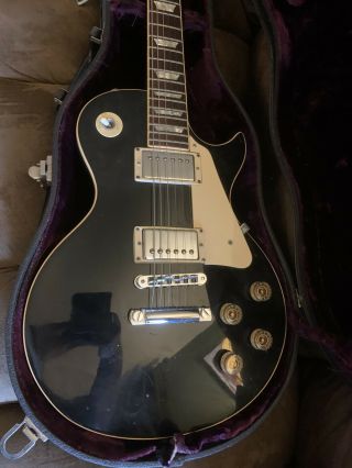 1980 Usa Gibson Les Paul Standard Electric Guitar W/ Case Black Vintage