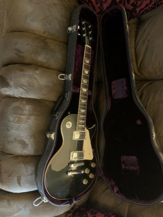 1980 USA Gibson Les Paul Standard Electric Guitar w/ case Black Vintage 2