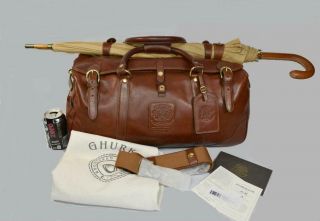 Ghurka No 156 Kilburn Ii Chestnut Vintage Leather Travel Duffel Bag Luggage Case