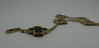 Van Cleef & Arpels Vintage Alhambra 5 Onyx Motif bracelet in 18k y.  gold 3