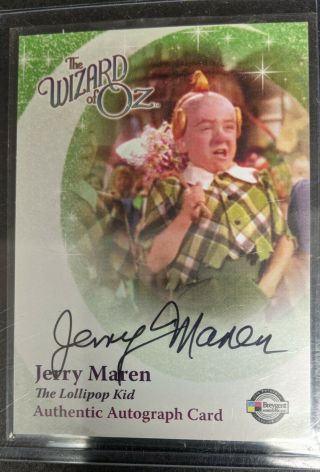 2006 Breygent The Wizard Of Oz Jerry Maren Lollipop Guild Munchkin Auto Card Jm1