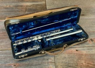 Vintage 1955 Wm.  S.  Haynes Commercial Model Flute Complete Overhaul Double Case