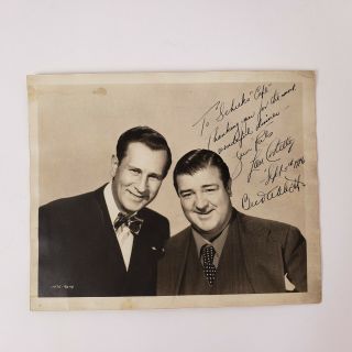Bud Abbott And Lou Costello Vintage Signed Photo 1946 Minnesota Schiek 