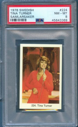 1978 Swedish Pop Stars 224 Tina Turner Singer Entertainer Psa 8 Rare