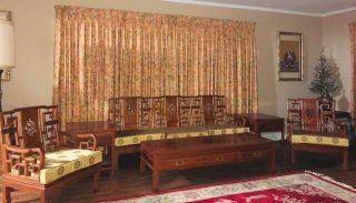 Vintage 1980 6 - Piece Chinese Rosewood Living Room Set Sofa 2 Chairs 3 Tables Euc