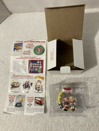 Vintage 1995 CAMPBELL ' S KIDS ON THE MOON ORNAMENT Collectible w/ Box 3 
