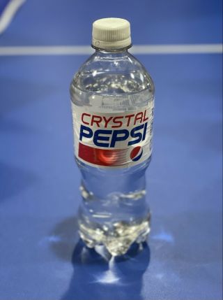 Crystal Pepsi Clear 20 Oz Expired Bottle 2017 - Full