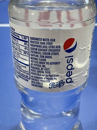 Crystal Pepsi Clear 20 Oz Expired Bottle 2017 - Full 3