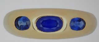 Unique Vintage Cartier 18k Gold Gia 1.  2ct Ceylon Sapphire Band Ring Sz 6.  5 Box