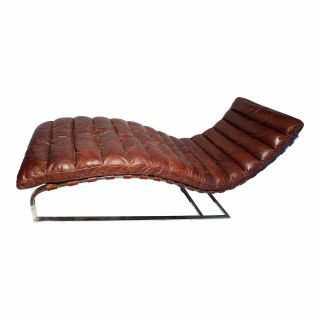 Restoration Hardware Oviedo Chaise - Vintage Cigar Leather