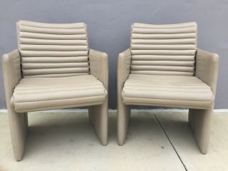90s VINTAGE LEATHER HIGH END PREVIEW VLADIMIR KAGAN LEATHER CLUB CHAIRS 2