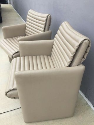 90s VINTAGE LEATHER HIGH END PREVIEW VLADIMIR KAGAN LEATHER CLUB CHAIRS 4