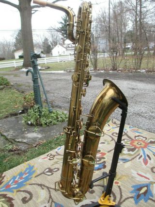 Vintage 1954 Conn 12m Baritone Naked Lady Baritone Saxophone Plays Very Well