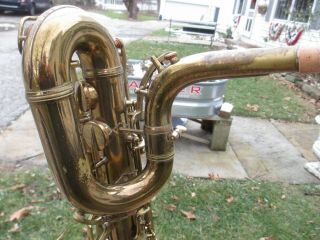 VINTAGE 1954 CONN 12M BARITONE NAKED LADY BARITONE SAXOPHONE PLAYS VERY WELL 3