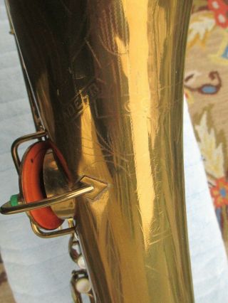 VINTAGE 1954 CONN 12M BARITONE NAKED LADY BARITONE SAXOPHONE PLAYS VERY WELL 5