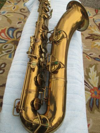 VINTAGE 1954 CONN 12M BARITONE NAKED LADY BARITONE SAXOPHONE PLAYS VERY WELL 6