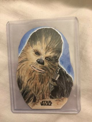 2019 Star Wars The Rise Of Skywalker Chewbacca Shaped Sketch Marsha Parkins 1/1