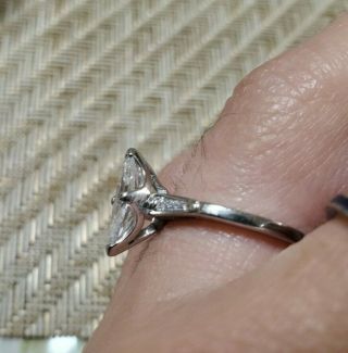 Vintage 1.  5ct marquise diamond platinum ring 2