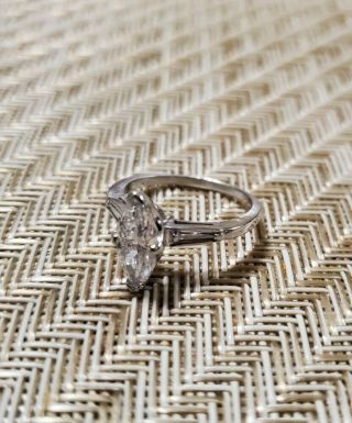 Vintage 1.  5ct marquise diamond platinum ring 5