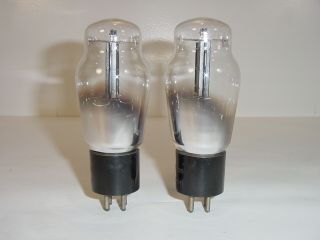 2 Vintage RCA Cunningham 2A3 Mono Plate Engraved Base Matched Amp Tube Pair 3
