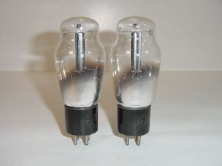2 Vintage RCA Cunningham 2A3 Mono Plate Engraved Base Matched Amp Tube Pair 5