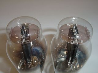 2 Vintage RCA Cunningham 2A3 Mono Plate Engraved Base Matched Amp Tube Pair 6
