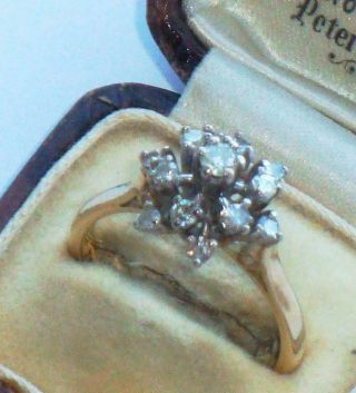 Stunning Unusual Large High Set Antique Vintage 75pt 3/4 Diamond 18ct Gold Ring