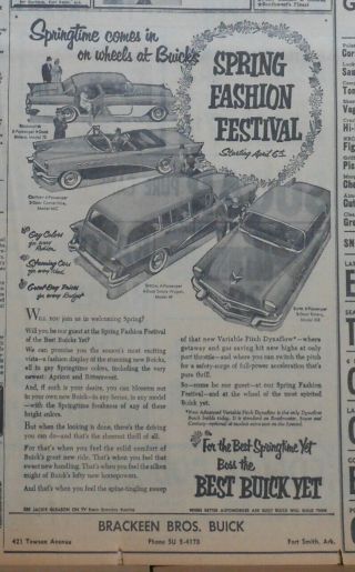 1956 Newspaper Ad For Buick - Spring Fashion Fest,  Roadmaster,  Century,