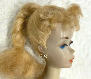 Vintage 3 Blonde Ponytail Barbie Doll Face Paint & Nippled TM Body 3