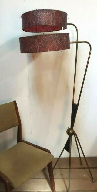 Majestic Lamp Company,  York,  NY.  vintage brass,  Fiberglass,  tripod floor lamp 2