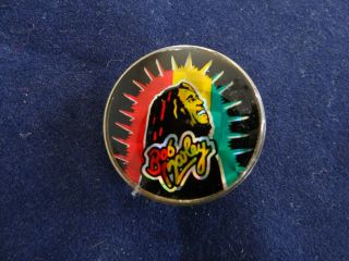 Vintage Bob Marley Profile Rock Lapel Jacket Pin With Prism Colors 1 " 1980 