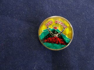 Vintage Bob Marley " Uprising " Rock Lapel Jacket Pin With Prism Colors 1 " 1980 