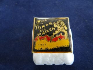 Vintage Iron Maiden 1983 Tour Enamel Rock Lapel Jacket Pin 1 " Rare