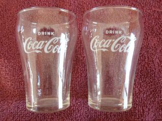 Vintage Clear Drink Coca Cola 6 Oz Soda Fountain Glasses