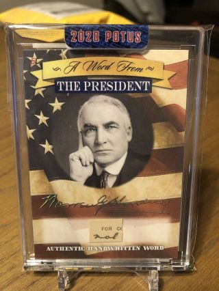2020 A Word From The President Potus Cut Authentic Word Warren Harding