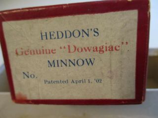 Gem Quality Early Fat Body Heddon 5 Hk Minnow in Correct Box With Paper 2