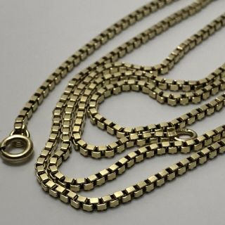Stunning Vintage 14k Solid Gold Box Chain 2mm Wide 31.  6” Long 18.  7grams