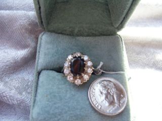 Antique Art Deco Platinum & 18k Gold Halo Sapphire & Diamond Ring