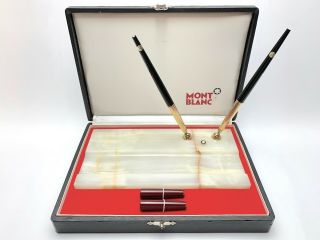 Vintage Montblanc No.  20p Desk Fountain Pen Set With Marble Stand And Case