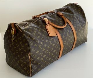 Vintage Authentic Louis Vuitton Keepall 60 Lv Monogram Duffle Boston Bag
