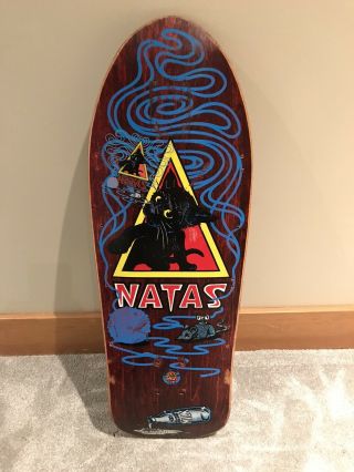 Vintage Og Natas Kaupas Kitten Skateboard Deck Rare Purple Stain Sma Santa Cruz
