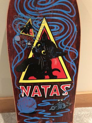 Vintage OG Natas Kaupas kitten skateboard deck rare purple stain SMA Santa Cruz 3