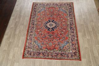 Vintage Floral Traditional Hand - knotted Area Rug RED Wool Oriental Carpet 7x9 2