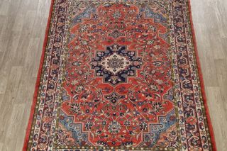 Vintage Floral Traditional Hand - knotted Area Rug RED Wool Oriental Carpet 7x9 3